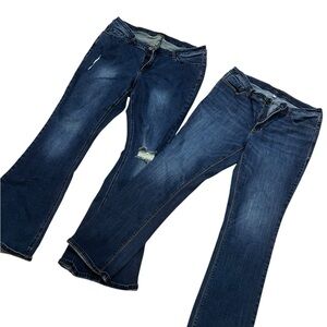 Women's Dark Blue Denim Jeans - Classic Stretch Fit
